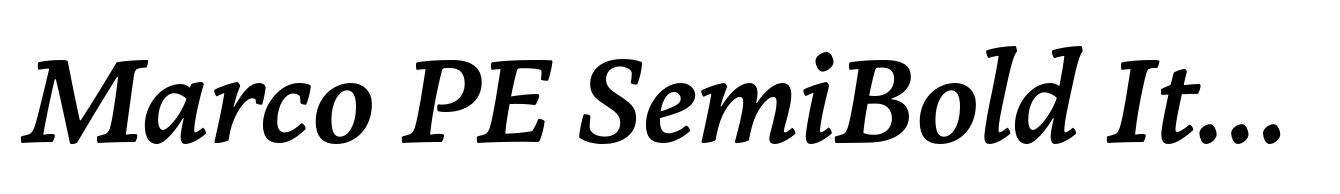Marco PE SemiBold Italic